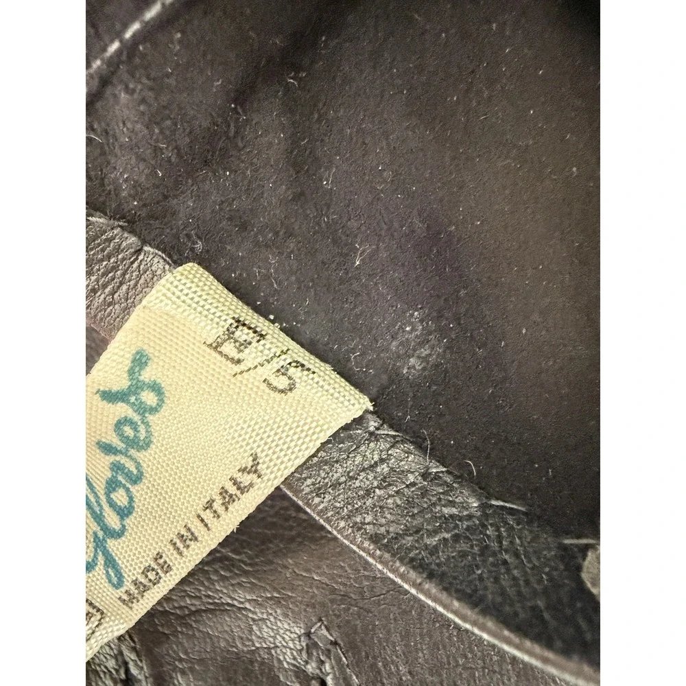 Barra Black‎ Genuine Leather Gloves Made in Italy Vintage E 5 Dress Gloves